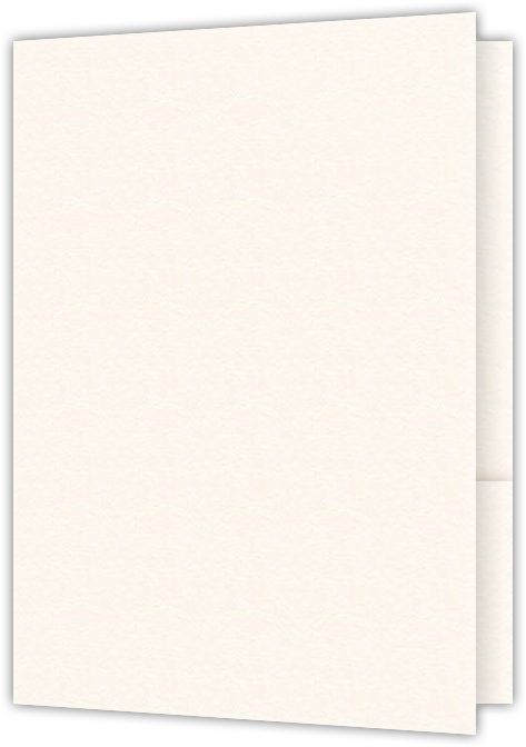 Warm White Felt 80lb 9 x 12 Two Pocket Folders with 4 Inch Curved Pockets