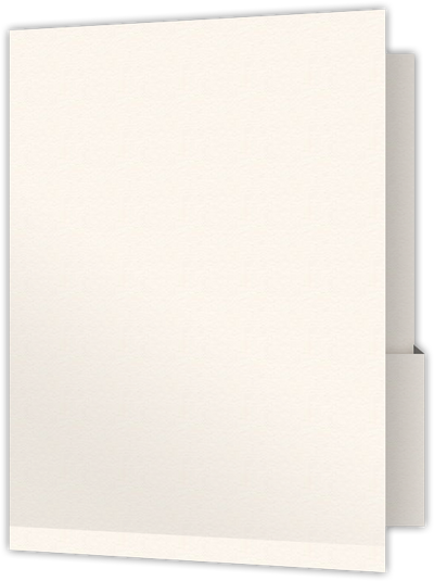 Warm White Felt 80lb 9 x 12 Two Pocket Folders with 4 1/4 Inch Deep Box Pockets and 1/4 Inch Expansion with Double Score Spine