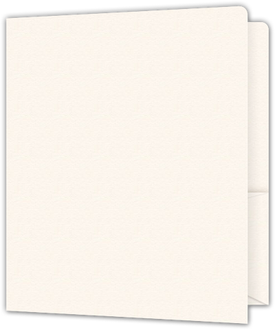 Warm White Felt 80lb 9 x 12 Two Pocket Round Corner Folders with 4 1/4 Inch Pocket