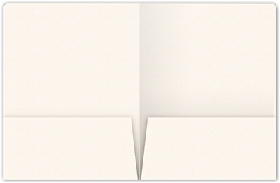 Warm White Felt 80lb 9 x 12 Two Pocket Round Corner Folders with 4 1/4 Inch Pocket