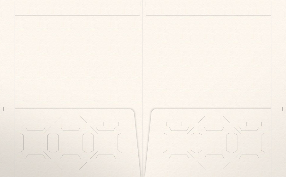 Warm White Felt 80lb 9 1/2 x 11 3/4 Two Pocket Folders with 4 1/2 Inch Pockets and 1 Inch Reinforced Top and Edges
