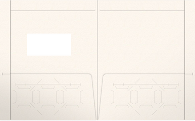 Warm White Felt 80lb 9 1/2 x 11 3/4 Two Pocket Folders with 4 1/2 Inch Pockets and 1 Inch Reinforced Top and Edges