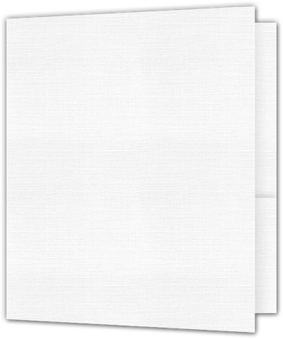 Warm White Linen 80lb 9 x 12 Two Pocket Folders with 4 Inch Round Corner Pockets