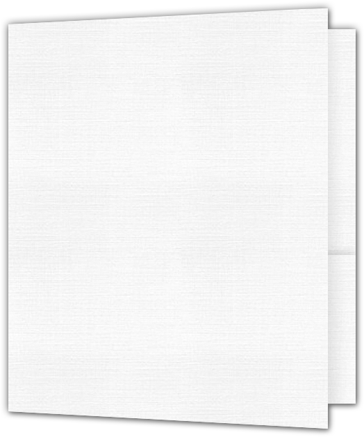 Warm White Linen 80lb 9 x 12 Two Pocket Folders with 4 Inch Round Corner Pockets