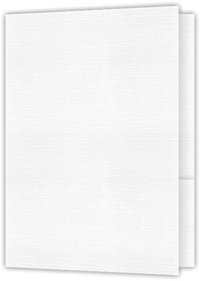Warm White Linen 80lb 9 x 12 Two Pocket Folders with 4 Inch Round Corner Pockets and 1/4 Inch Expansion with Double Score Spine