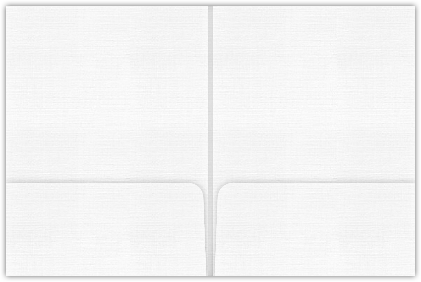 Warm White Linen 80lb 9 x 12 Two Pocket Folders with 4 Inch Round Corner Pockets and 1/4 Inch Expansion with Double Score Spine