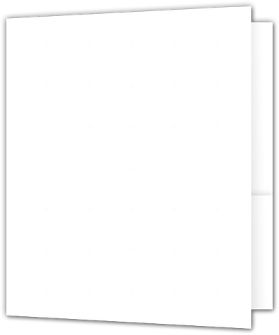 White Semi-Gloss 10pt C1S 9 x 12 Two Pocket Folders with 4 Inch Round Corner Pockets