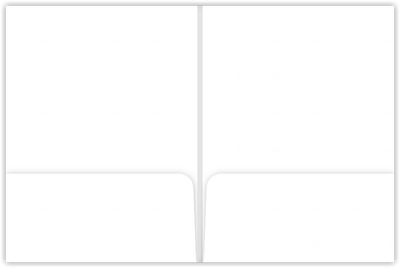 White Semi-Gloss 10pt C2S 9 x 12 Two Pocket Folders with 4 Inch Round Corner Pockets and 1/4 Inch Expansion with Double Score Spine