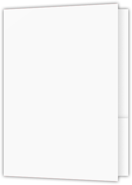 White Smooth 110lb 9 x 12 Two Pocket Folders with 4 Inch Round Corner Pockets and 1/4 Inch Expansion with Double Score Spine