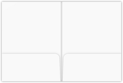 White Smooth 110lb 9 x 12 Two Pocket Folders with 4 Inch Round Corner Pockets and 1/4 Inch Expansion with Double Score Spine