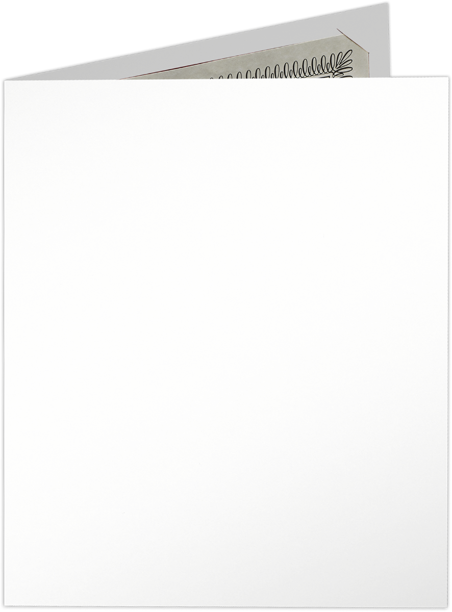 White Semi-Gloss 12pt C1S 9 1/2 x 12 Landscape or Portrait Certificate Holders with Square Corner Slits (Holds 8 1/2 x 11 Certificate)