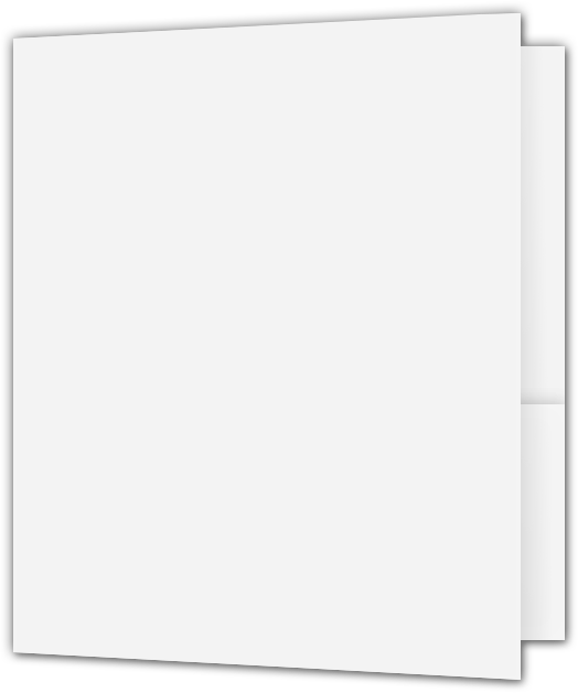 White Semi-Gloss 12pt C1S 9 x 12 Two Pocket Folders with 4 Inch Round Corner Pockets