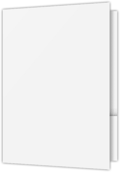White Semi-Gloss 12pt C2S 9 1/2 x 14 1/2 Two Pocket Legal Folders with 4 1/2 Inch Pockets