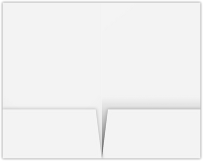 White Semi-Gloss 12pt C2S 6 x 9 Two Pocket Half Size Folders with 3 Inch Pockets
