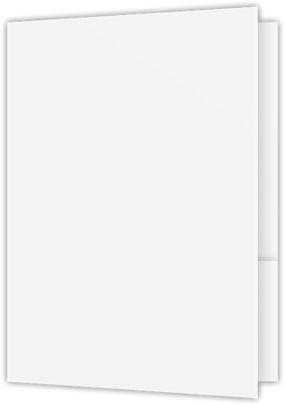 White Semi-Gloss 12pt C2S 9 x 12 Two Pocket Folders with 4 Inch Curved Pockets