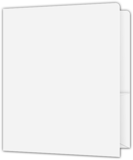 White Semi-Gloss 12pt C2S 9 x 12 Two Pocket Round Corner Folders with 4 1/4 Inch Pocket