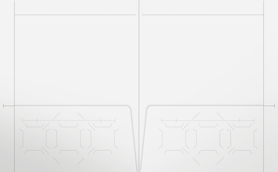 White Semi-Gloss 12pt C2S 9 1/2 x 11 3/4 Two Pocket Folders with 4 1/2 Inch Pockets and 1 Inch Reinforced Top and Edges