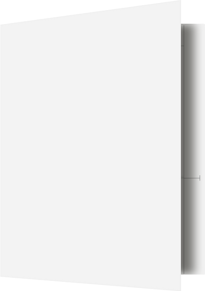 White Semi-Gloss 12pt C2S 9 1/2 x 11 3/4 Two Pocket Folders with 4 1/2 Inch Pockets and 1 Inch Reinforced Top and Edges