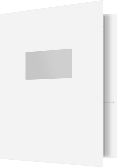 White Semi-Gloss 12pt C2S 9 1/2 x 11 3/4 Two Pocket Folders with 4 1/2 Inch Pockets and 1 Inch Reinforced Top and Edges