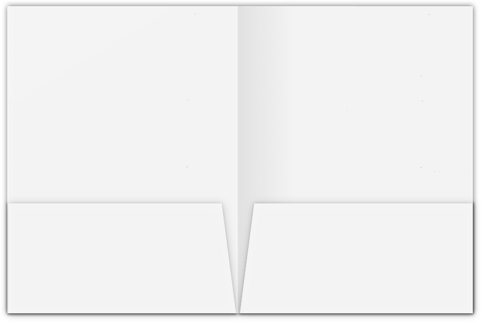White Semi-Gloss 14pt C1S 9 x 12 Two Pocket Folders with 4 Inch Pockets