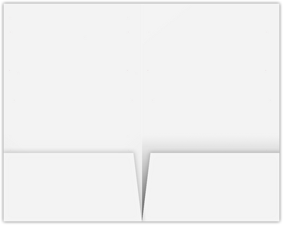 White Semi-Gloss 14pt C1S 6 x 9 Two Pocket Half Size Folders with 3 Inch Pockets