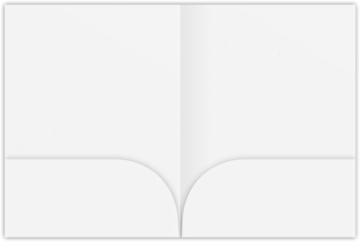 White Semi-Gloss 14pt C1S 9 x 12 Two Pocket Folders with 4 Inch Curved Pockets