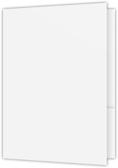 White Semi-Gloss 14pt C1S 9 x 12 Two Pocket Folders with 4 Inch Curved Pockets