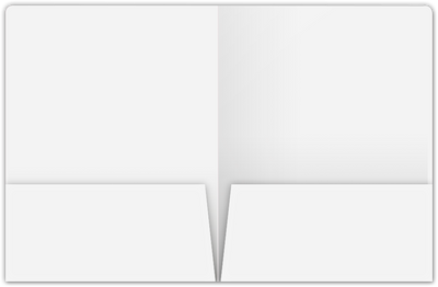 White Semi-Gloss 14pt C1S 9 x 12 Two Pocket Round Corner Folders with 4 1/4 Inch Pocket