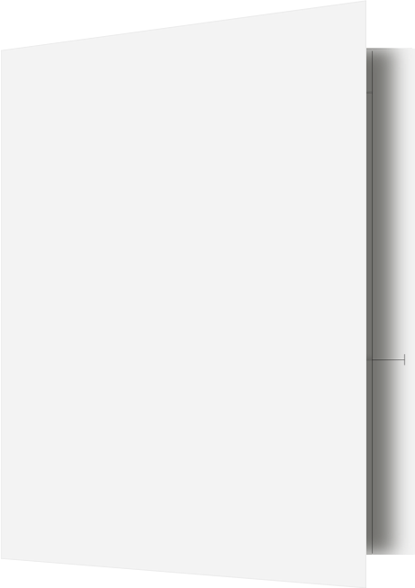 White Semi-Gloss 14pt C1S 9 1/2 x 11 3/4 Two Pocket Folders with 4 1/2 Inch Pockets and 1 Inch Reinforced Top and Edges