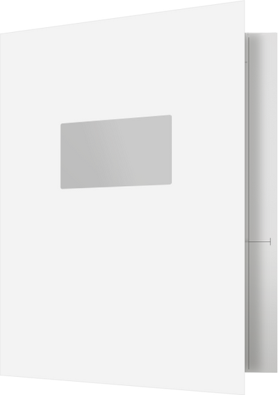 White Semi-Gloss 14pt C1S 9 1/2 x 11 3/4 Two Pocket Folders with 4 1/2 Inch Pockets and 1 Inch Reinforced Top and Edges