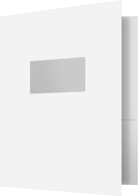 White Semi-Gloss 14pt C1S 9 1/2 x 11 3/4 Two Pocket Folders with 4 1/2 Inch Pockets and 1 Inch Reinforced Top and Edges