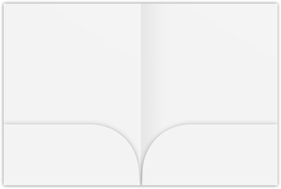 White Semi-Gloss 14pt C2S 9 x 12 Two Pocket Folders with 4 Inch Curved Pockets