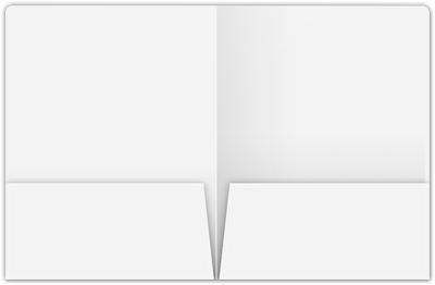 White Semi-Gloss 14pt C2S 9 x 12 Two Pocket Round Corner Folders with 4 1/4 Inch Pocket