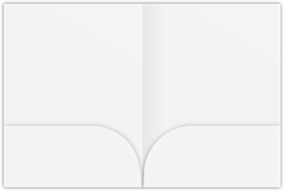 White Semi-Gloss 16pt C1S 9 x 12 Two Pocket Folders with 4 Inch Curved Pockets
