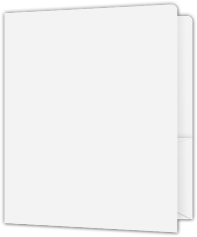 White Semi-Gloss 16pt C1S 9 x 12 Two Pocket Round Corner Folders with 4 1/4 Inch Pocket