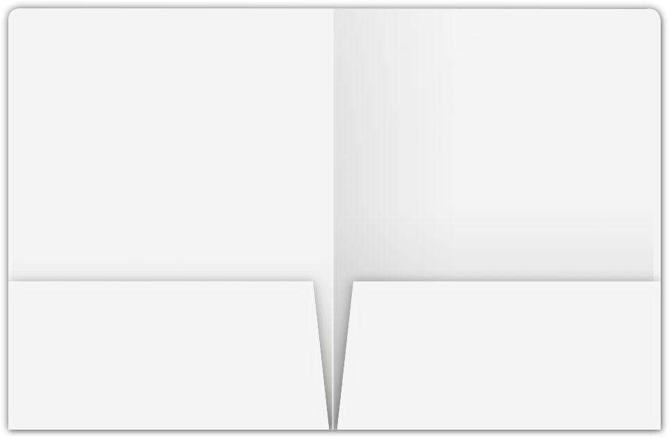 White Semi-Gloss 16pt C1S 9 x 12 Two Pocket Round Corner Folders with 4 1/4 Inch Pocket