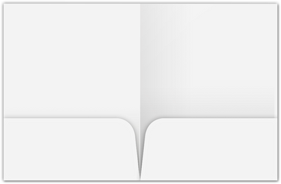White Semi-Gloss 16pt C2S 9 x 12 Two Pocket Folders with 4 Inch Round Corner Pockets