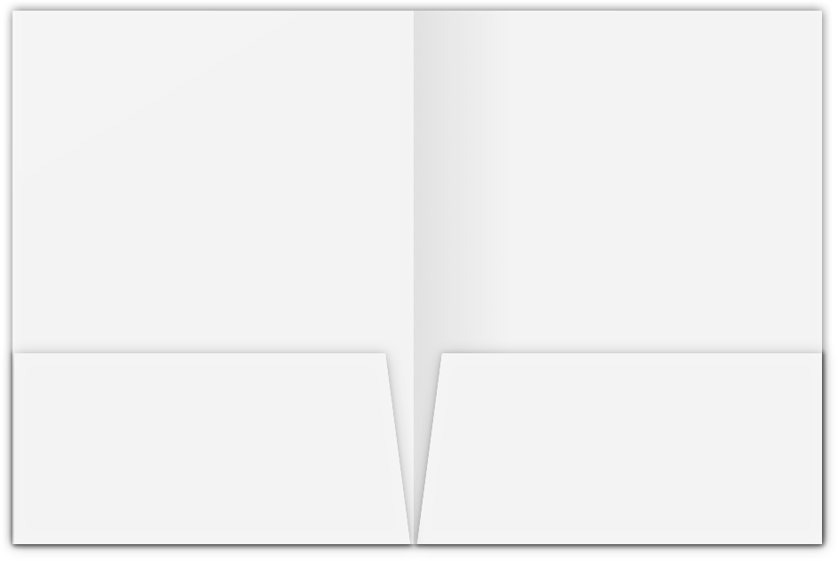 White Semi-Gloss 16pt C2S 9 x 12 Two Pocket Folders with 4 Inch Pockets
