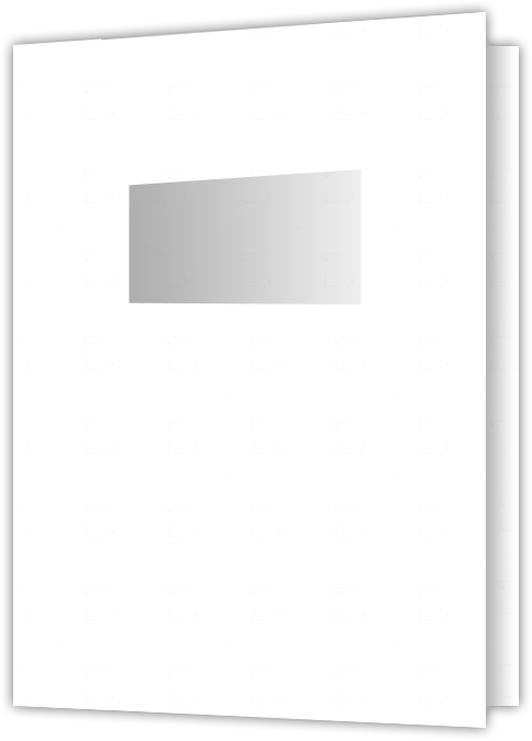 White Semi-Gloss 18pt C1S 9 x 12 Two Pocket Folders with 4 Inch Pockets and 2 x 4 Window