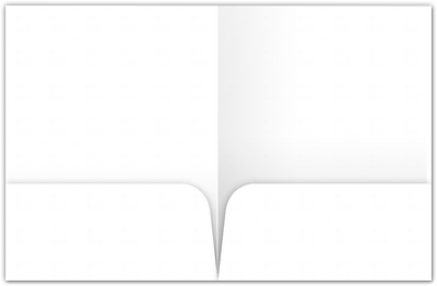 White Semi-Gloss 18pt C1S 9 x 12 Two Pocket Folders with 4 Inch Round Corner Pockets