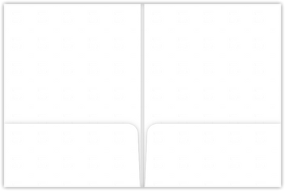 White Semi-Gloss 18pt C1S 9 x 12 Two Pocket Folders with 4 Inch Round Corner Pockets and 1/4 Inch Expansion with Double Score Spine