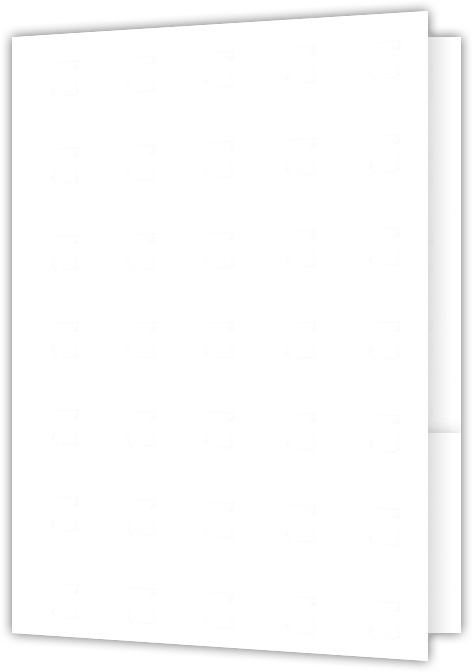 White Semi-Gloss 18pt C1S 9 x 12 Two Pocket Folders with 4 Inch Curved Pockets
