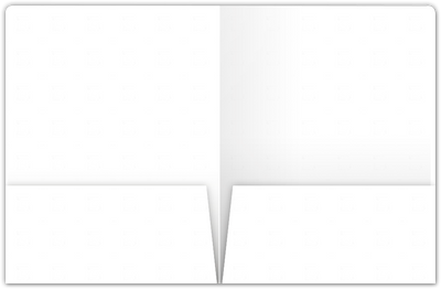 White Semi-Gloss 18pt C1S 9 x 12 Two Pocket Round Corner Folders with 4 1/4 Inch Pocket
