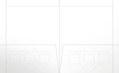 White Semi-Gloss 18pt C1S 9 1/2 x 11 3/4 Two Pocket Folders with 4 1/2 Inch Pockets and 1 Inch Reinforced Top and Edges