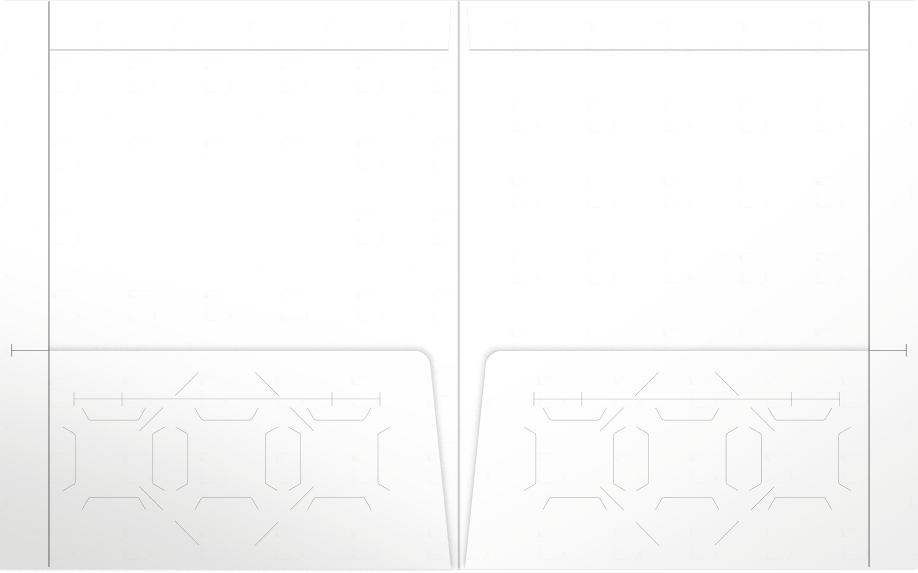 White Semi-Gloss 18pt C1S 9 1/2 x 11 3/4 Two Pocket Folders with 4 1/2 Inch Pockets and 1 Inch Reinforced Top and Edges
