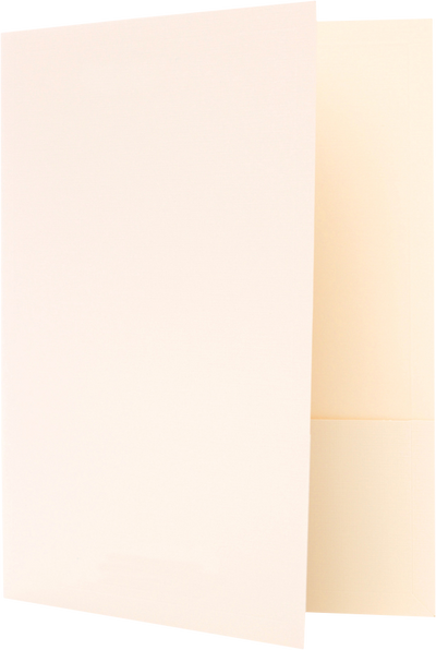 Ivory Linen 100lb 9 x 12 Two Pocket Folders with 4 Inch Pockets