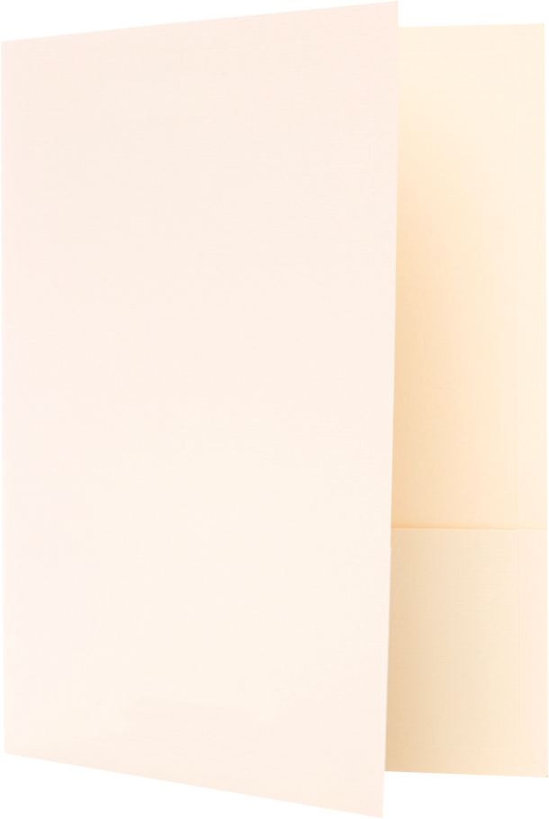 Ivory Linen 100lb 9 x 12 Two Pocket Folders with 4 Inch Pockets