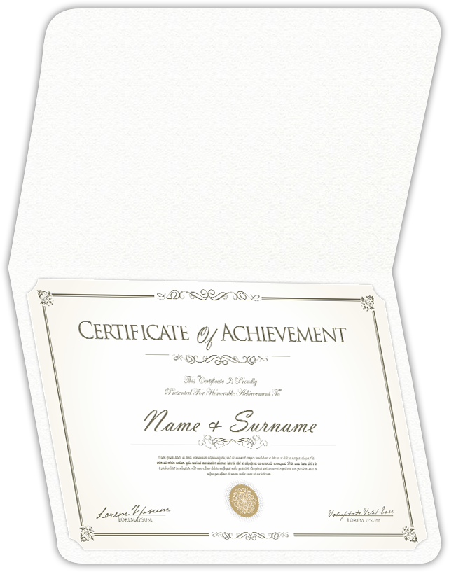White Felt 80lb 9 1/2 x 12 Landscape or Portrait Certificate Holders with Rounded Corner Slits