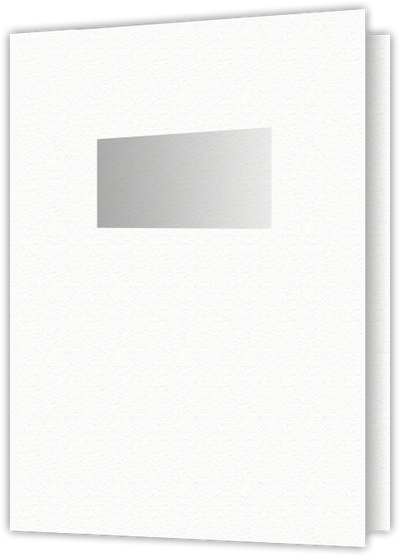 White Felt 80lb 9 x 12 Two Pocket Folders with 4 Inch Pockets and 2 x 4 Window