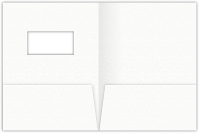 White Felt 80lb 9 x 12 Two Pocket Folders with 4 Inch Pockets and 2 x 4 Window